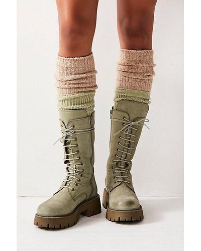 BUENO Reign Lace Up Boots - Green