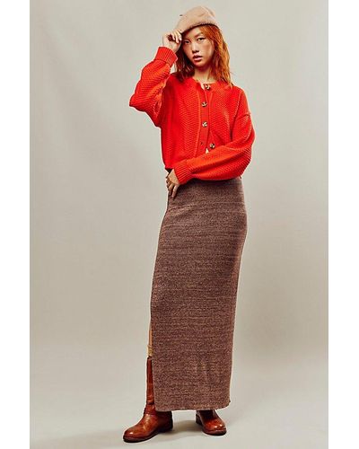 Free People Golden Hour Maxi Skirt - Red