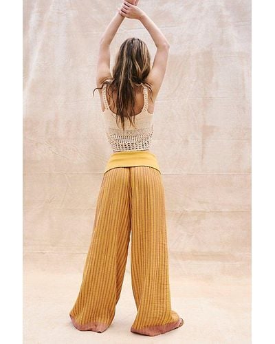 Free People Ride With Me Striped Pants - Natural