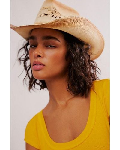 Free People Distressed Desert Cowboy Hat - Orange