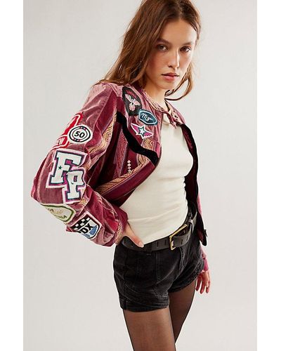 Bali Morocco Racer Jacket At Free People In Purple, Size: Xs
