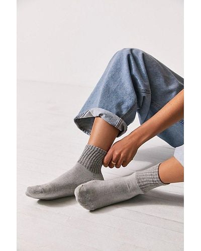 American Trench Solid Shortie Crew Socks - Gray