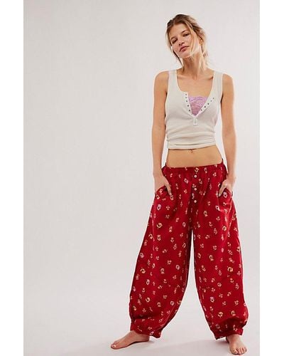 Intimately By Free People Sunday Morning Lounge Trousers - Red