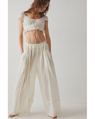Free People Heat Of The Night Lounge Pants - Natural