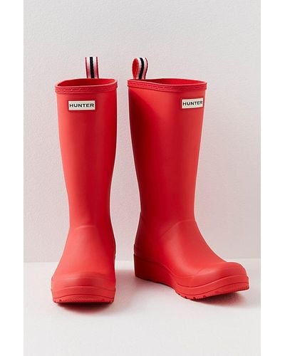 HUNTER Play Tall Wellies - Red