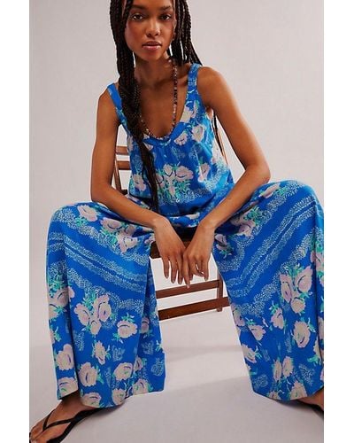 Bali Lillie Scarf Print Jumpsuit - Blue