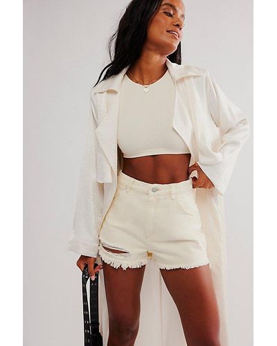 Free People Dusters Cut Off Shorts - Natural