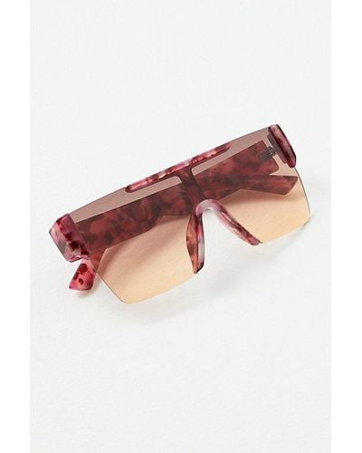 Free People River Recycled Shield Sunglasses - Pink