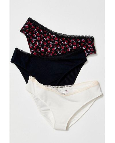 Intimately By Free People Care Fp Bikini Knickers 3-pack - Blue