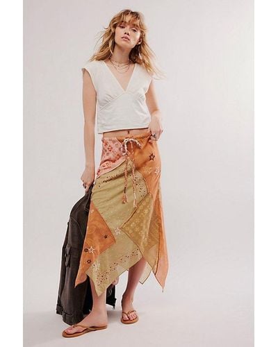 Free People Ainslee Embroidered Maxi Skirt - Multicolour