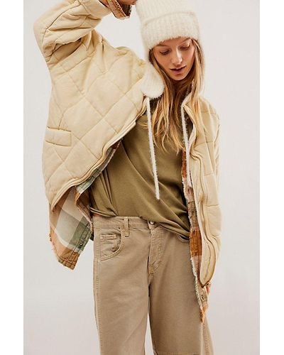 Free People Dolman Quilted Knit Jacket - Natural