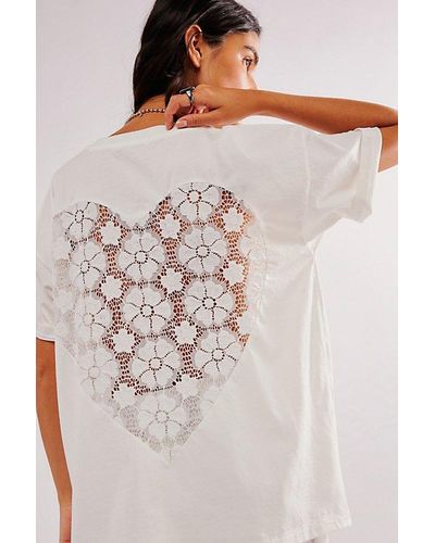 Daydreamer Lace Heart Tee - White