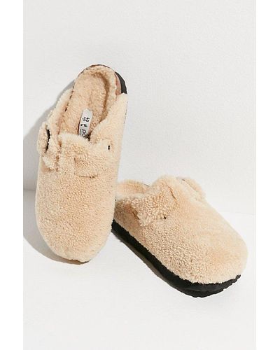 Free People Boston Teddy Shearling Birkenstock - Natural