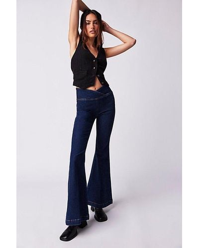 Free People We The Free Venice Beach Flare Jeans - Blue