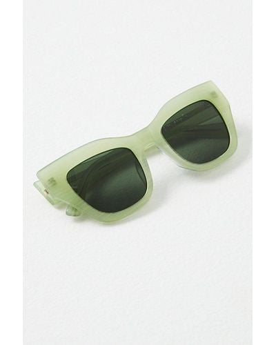 Free People Decker Cat Eye Polarized Sunglasses At In Matcha - Green