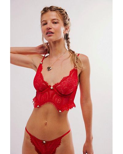 Intimately By Free People Want It All Longline Underwire Bralette - Red