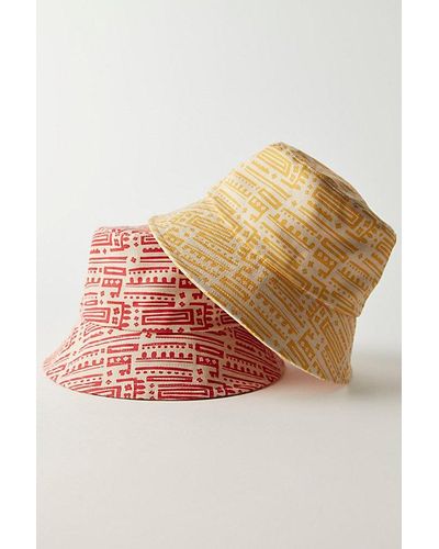 Lack of Color Shore Patterned Bucket Hat - Yellow