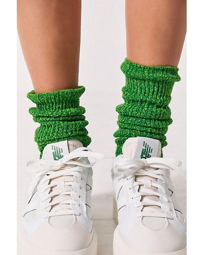 Free People Staple Slouch Socks At In Kelly - Green