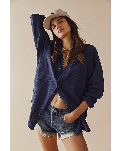 Free People We The Free Summer Daydream Buttondown - Blue