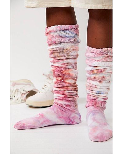 Free People By My Grace Over The Knee Socks - Pink