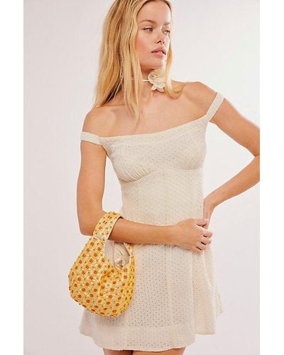 Free People Sunny Days Beaded Clutch - White