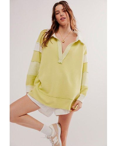 Free People Clean Prep Polo - Yellow