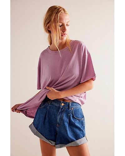 Free People Nina Tee At Free People In Mauve Mousse, Size: Xs - Purple