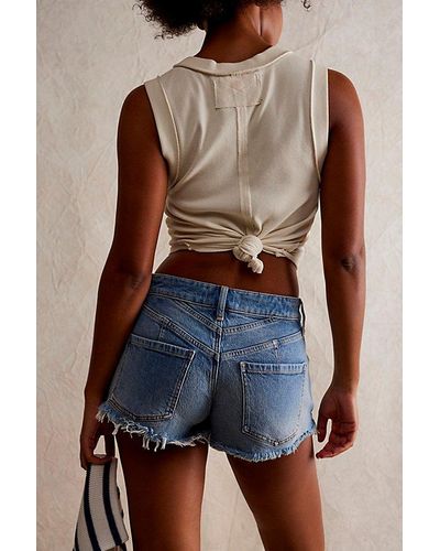 Free People Crvy High Voltage Shorts - Blue