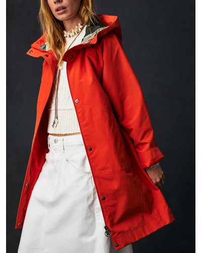 Free People Barbour Barras Raincoat - Red