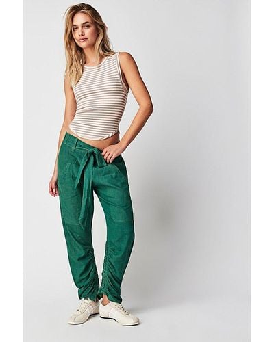 Free People Heart Of Gold Cinched Trousers - Green