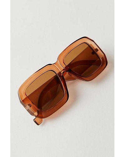 Free People Burst Your Bubble Aviator Sunglasses - Brown