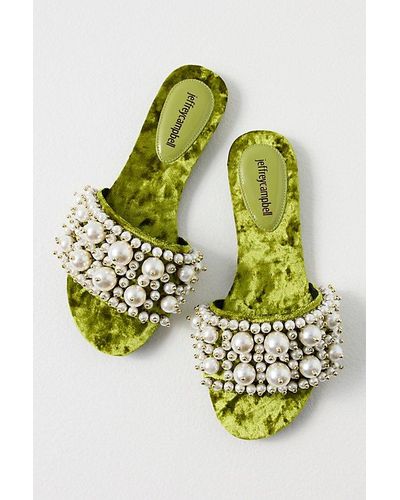 Jeffrey Campbell Pixie Pearl Slide Sandals - Green