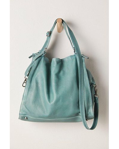 Free People Atlas Leather Tote - Blue