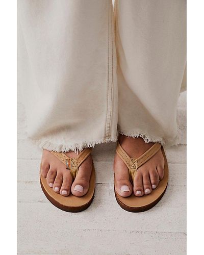 Rainbow Sandals Narrow Strap Flip Flops At Free People In Sierra Brown, Size: 2xl - Multicolour