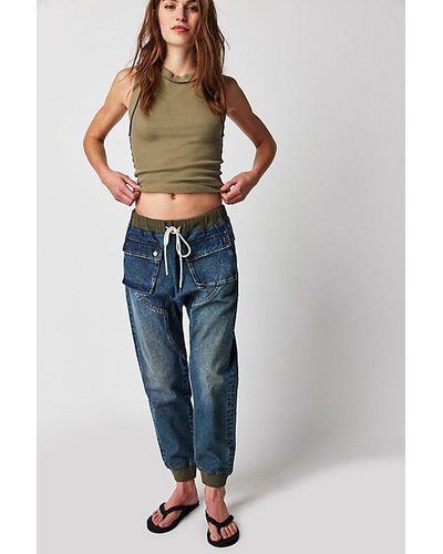 One Teaspoon Cadet Pull-on Sweatpants At Free People In Used Blue, Size: Small