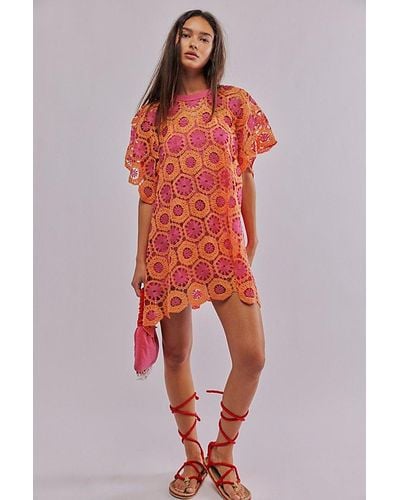 Free People Audrey T-shirt Dress - Red