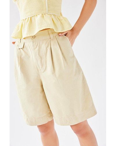 Free People High Street Trouser Shorts - Natural