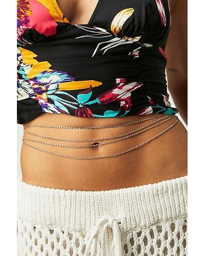 Free People The New Classic Belly Chain - Metallic
