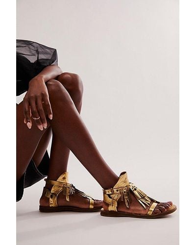 A.s.98 Golden Touch Fringe Sandals - Brown