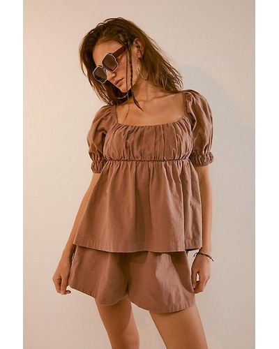 Free People Donnie Short Set - Brown