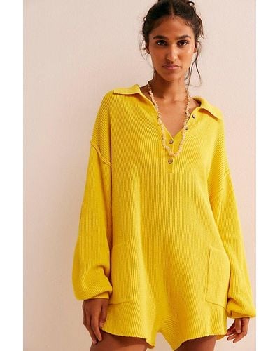 Free People Picnic Sweater Romper - Yellow