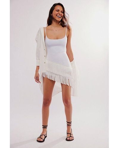 Norma Kamali Spliced Fringe Skirt - White