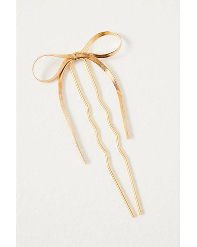 Free People Barely There Bow Pin - White