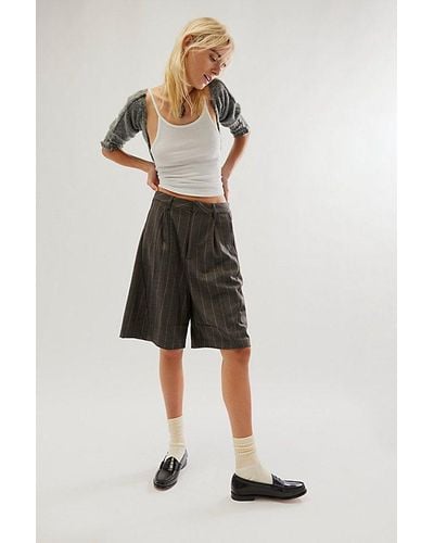 Free People Something About You Trouser Shorts At In Charcoal Combo, Size: Us 0 - Multicolour