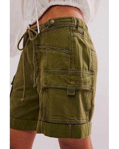 Free People Frankie Washed Shorts - Green