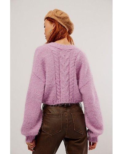 Free People Willow Cardi At In Fragrant Lilac Combo, Size: Xs - Multicolor