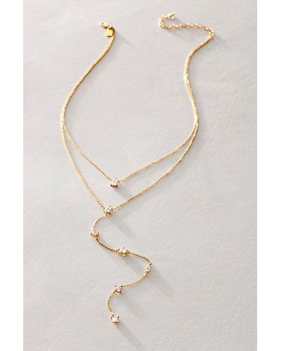 SET & STONES Double Lariat Necklace - White