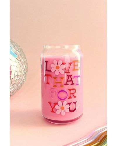 Free People Golden Hour Designs Love That For You Glass Cup - Pink