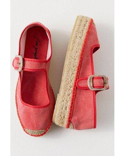 Free People Surfside Mary Jane Espadrilles - Red