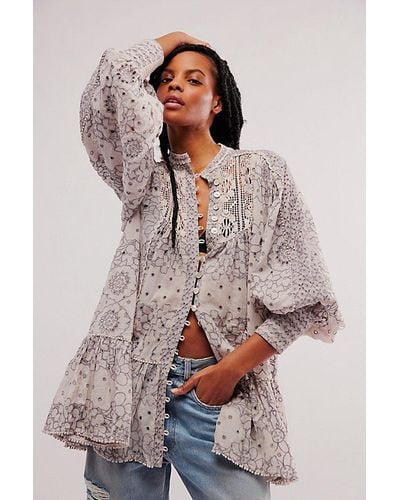 Free People Walk In The Clouds Tunic - Blue